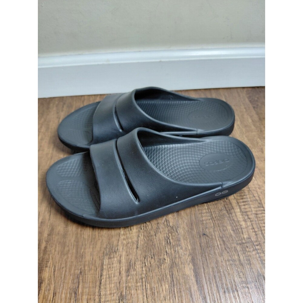 OOFOS OOahh Mens 9 Black US Recovery Lightweight Sport Slides Sandals Women 11
